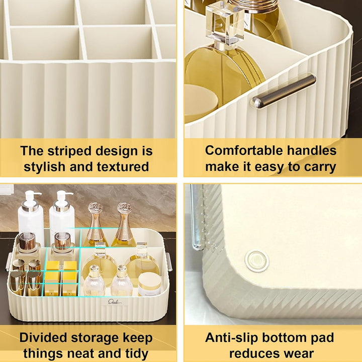 DASITON Make up Organizer mit Fächern, Grosser Make up Aufbewahrung Kosmetik Organizer für Badezimme