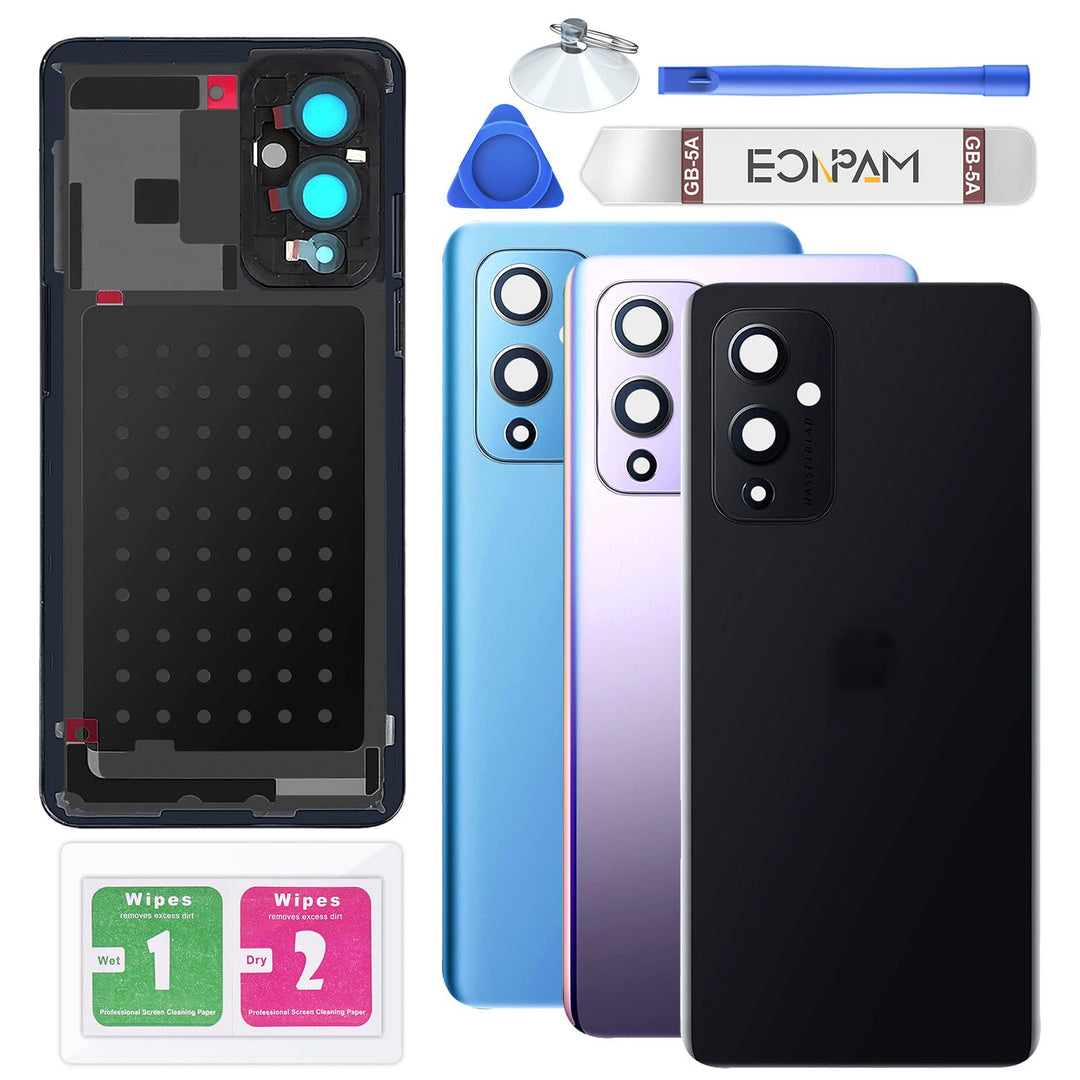 Eonpam Akkudeckel für Oneplus 9 Rückseite Glas Original Backcover Back Glas Ersatz Reparatur Set mit