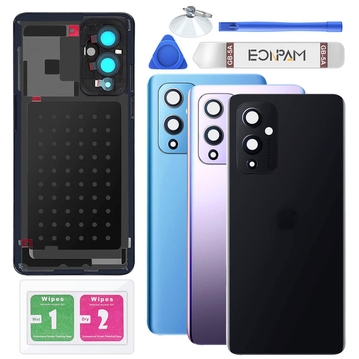 Eonpam Akkudeckel für Oneplus 9 Rückseite Glas Original Backcover Back Glas Ersatz Reparatur Set mit