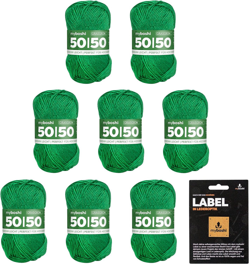 myboshi 50/50-Ganzjahres-Wolle, inkl. original myboshi Label in Lederoptik, für Oberbekleidung geeig