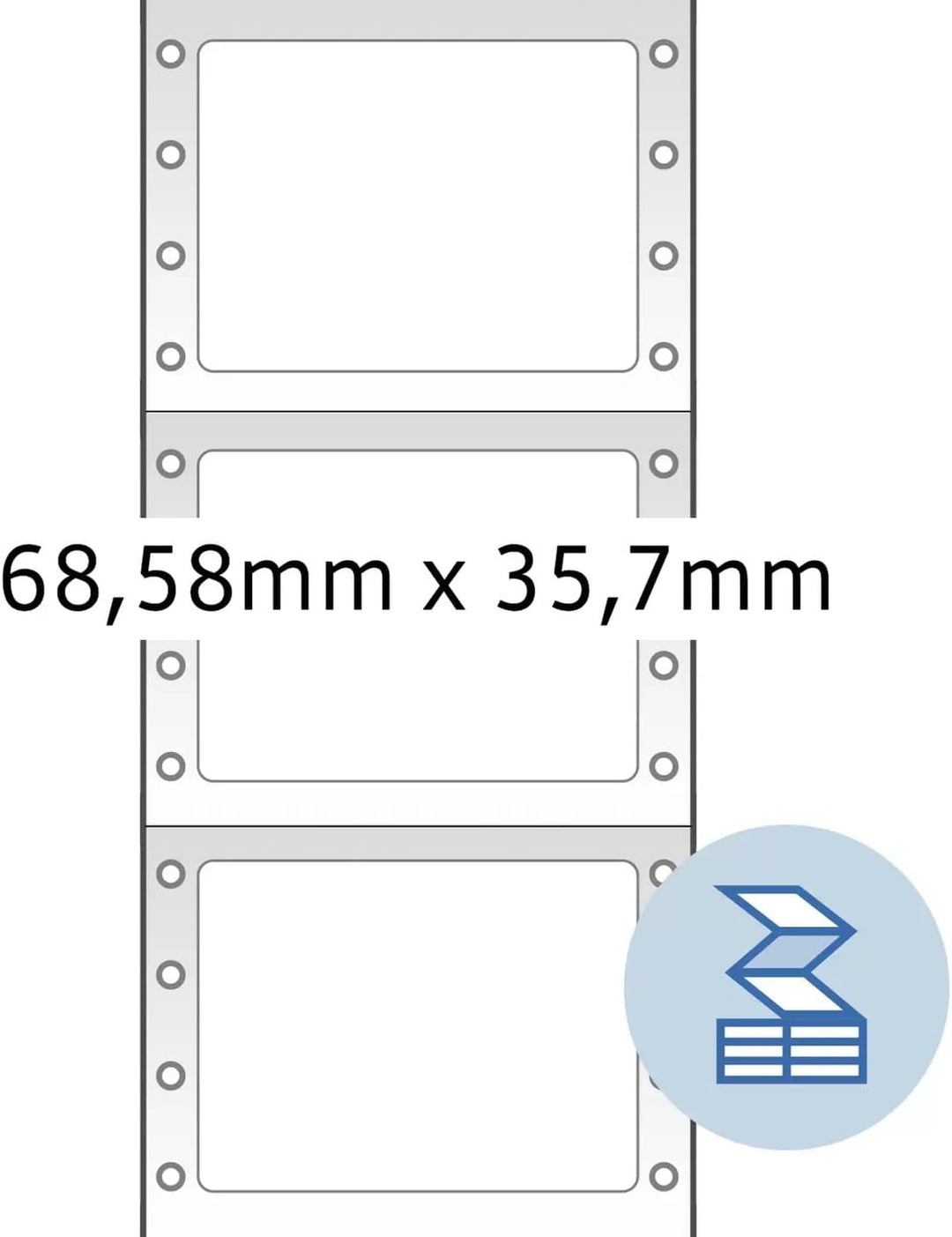 HERMA 8207 Computeretiketten endlos, 68,58 x 35,7 mm, 1-bahnig, 4000 Aufkleber, selbstklebend, Endlo