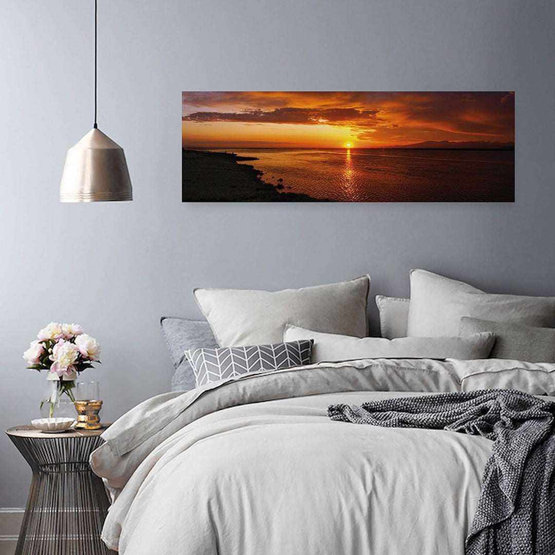 Feeby Bilder Meer Wasser Sonnenuntergang 150x60 cm Wohnzimmer Schlafzimmer Büro Flur Küche Wandbilde