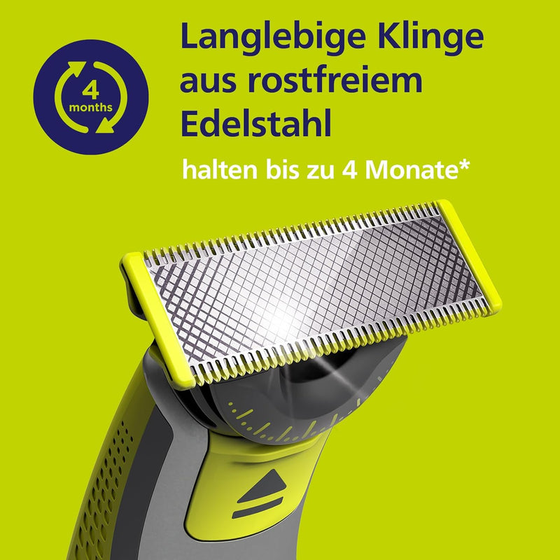 Philips OneBlade 360 Authentische Ersatzklingen für alle OneBlade und OneBlade Pro Modelle, aus lang