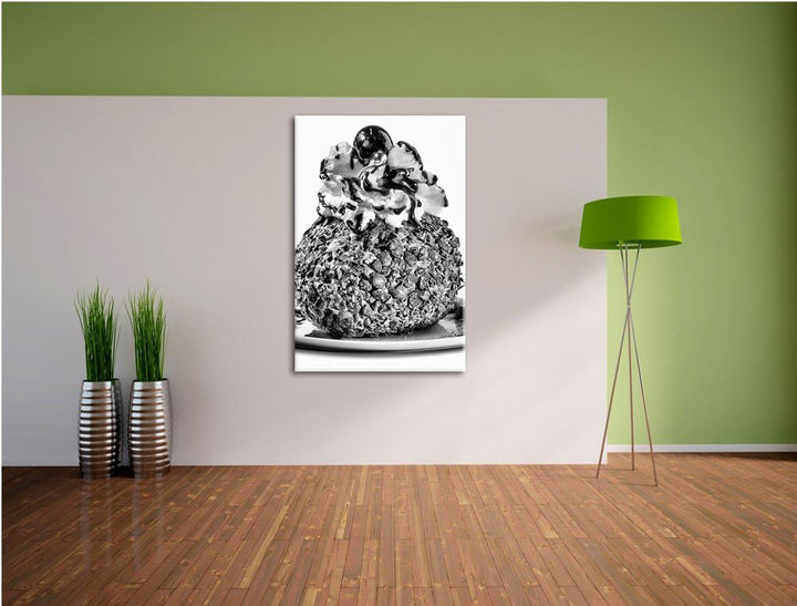 Pixxprint Monocrome, Super schokoladenes EIS, Format: 100x70 auf Leinwand, 100x70