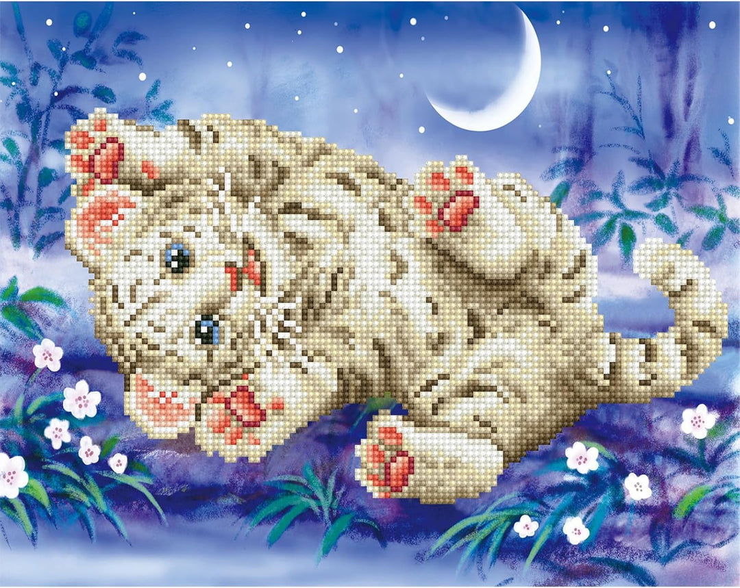 DIAMOND DOTZ DD5.005 - Original 5D Diamond Painting Set Baby Tiger, Kreativset mit 4.712 Diamant Mos