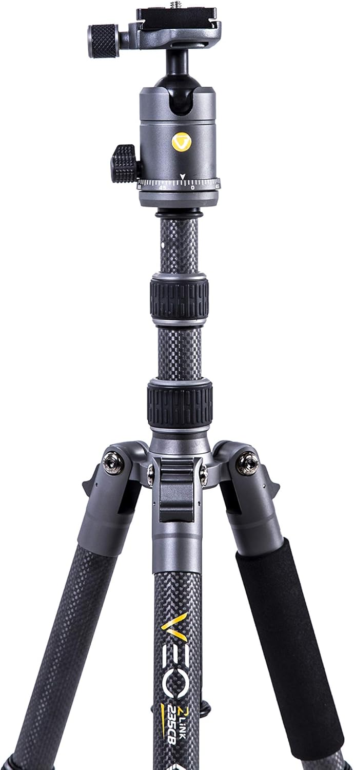 Vanguard VEO 3GO 235CB - Reisestativ aus Carbon, Silber - schwarz Tripod, Tripod