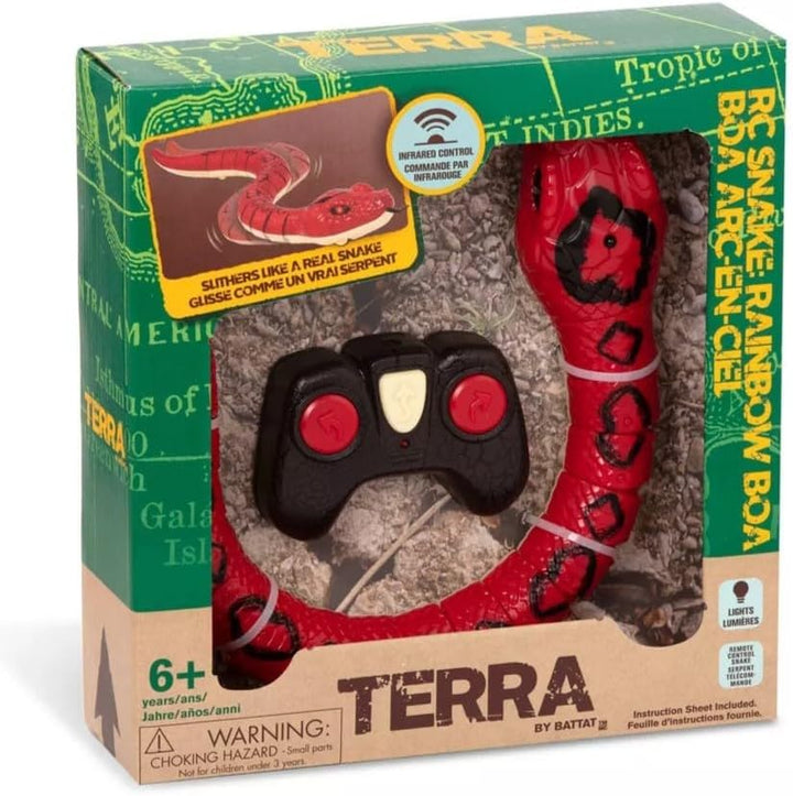Terra Ferngesteuerte Schlange Rot – RC Boa mit leuchtenden LED Augen und Fernbedienung – Spielzeug a