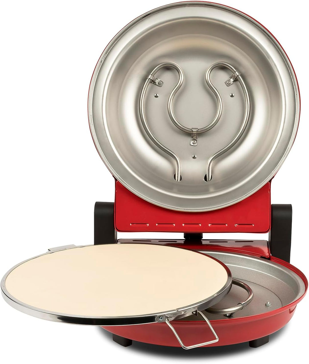 Girmi FP50 Pizzaofen "Quisipizza", 1800 W, 420°C, Kalte Aussenwände, Abnehmbare Schamottsteinplatte