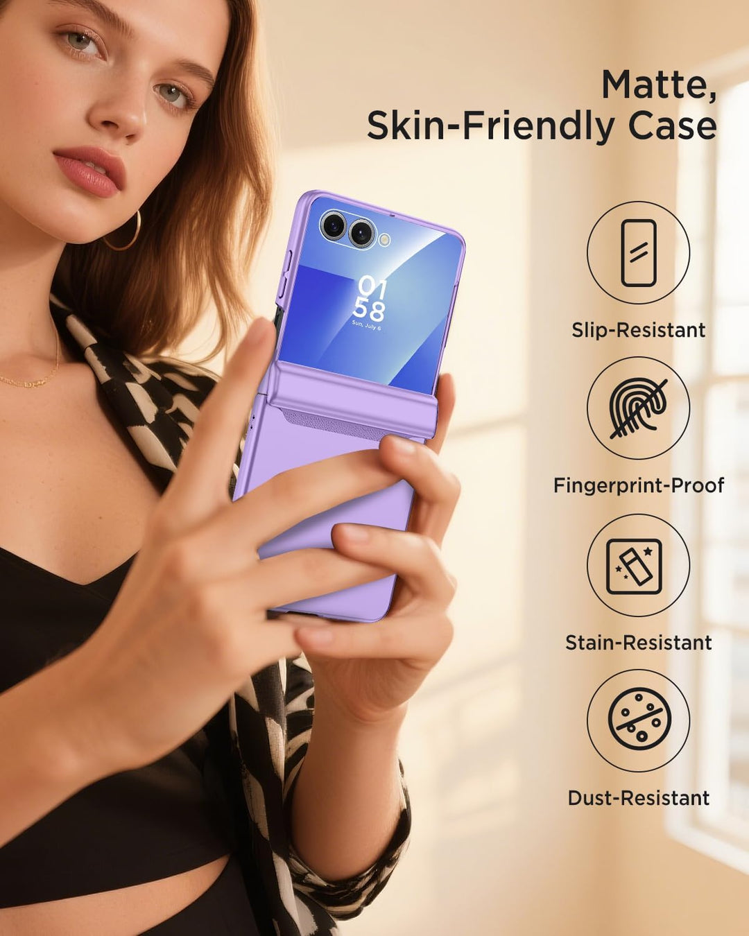 Miimall Kompatibel mit Samsung Galaxy Z Flip 7 Hülle mit Scharnierschutz Magnetischer [Externer Bild