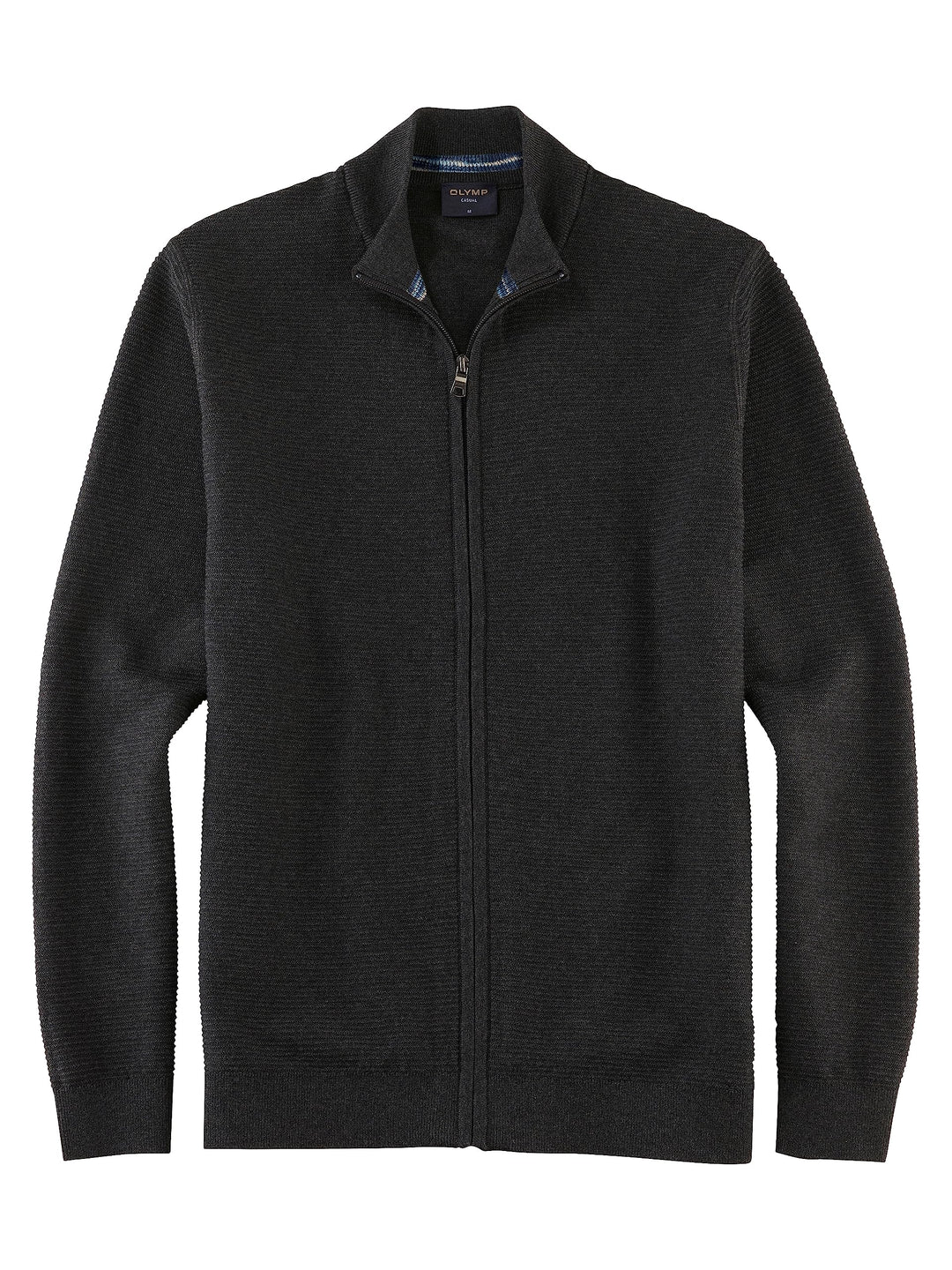 OLYMP Herren Strickjacke Casual.Strick,Struktur,Regular fit S Anthrazit 67, S Anthrazit 67