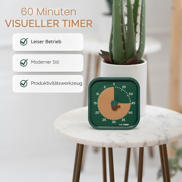 TIME TIMER MOD Home – Metallic Series – Individuelle Grösse, 60 Minuten visueller Countdown-Timer fü