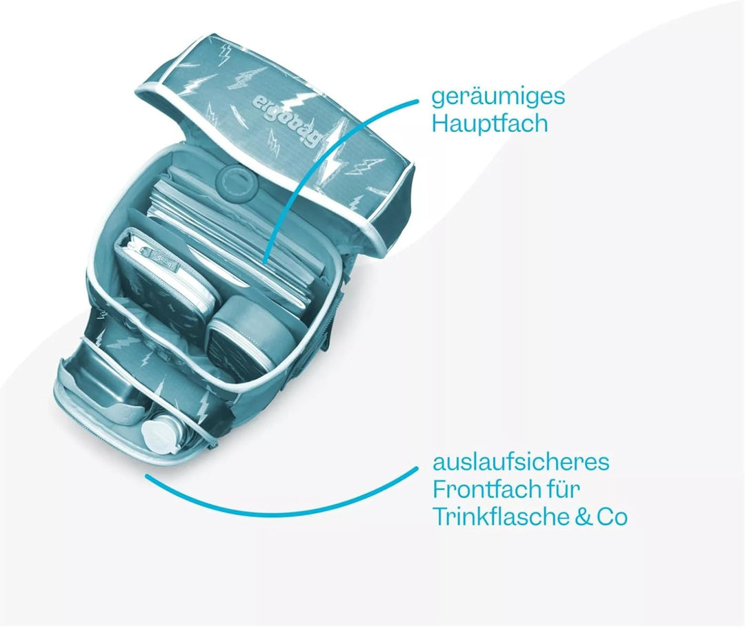 ergobag cubo Light Set ergonomischer Schulranzen, Vorgänger-Kollektion, extra leicht, Set 6-teilig,