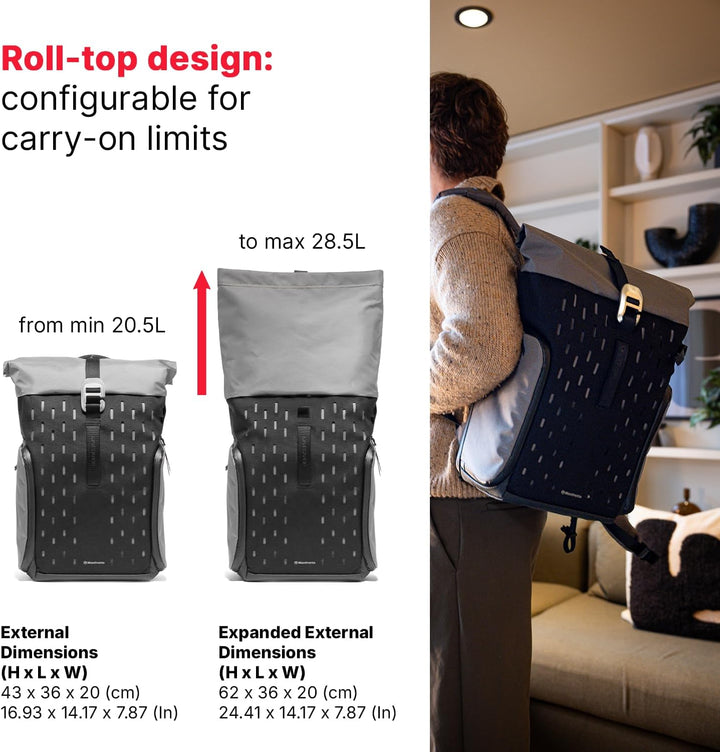Manfrotto Uncover Kamerarucksack 24L, erweiterbarer Rolltop | wasserdichter Fotorucksack für Reise &amp;