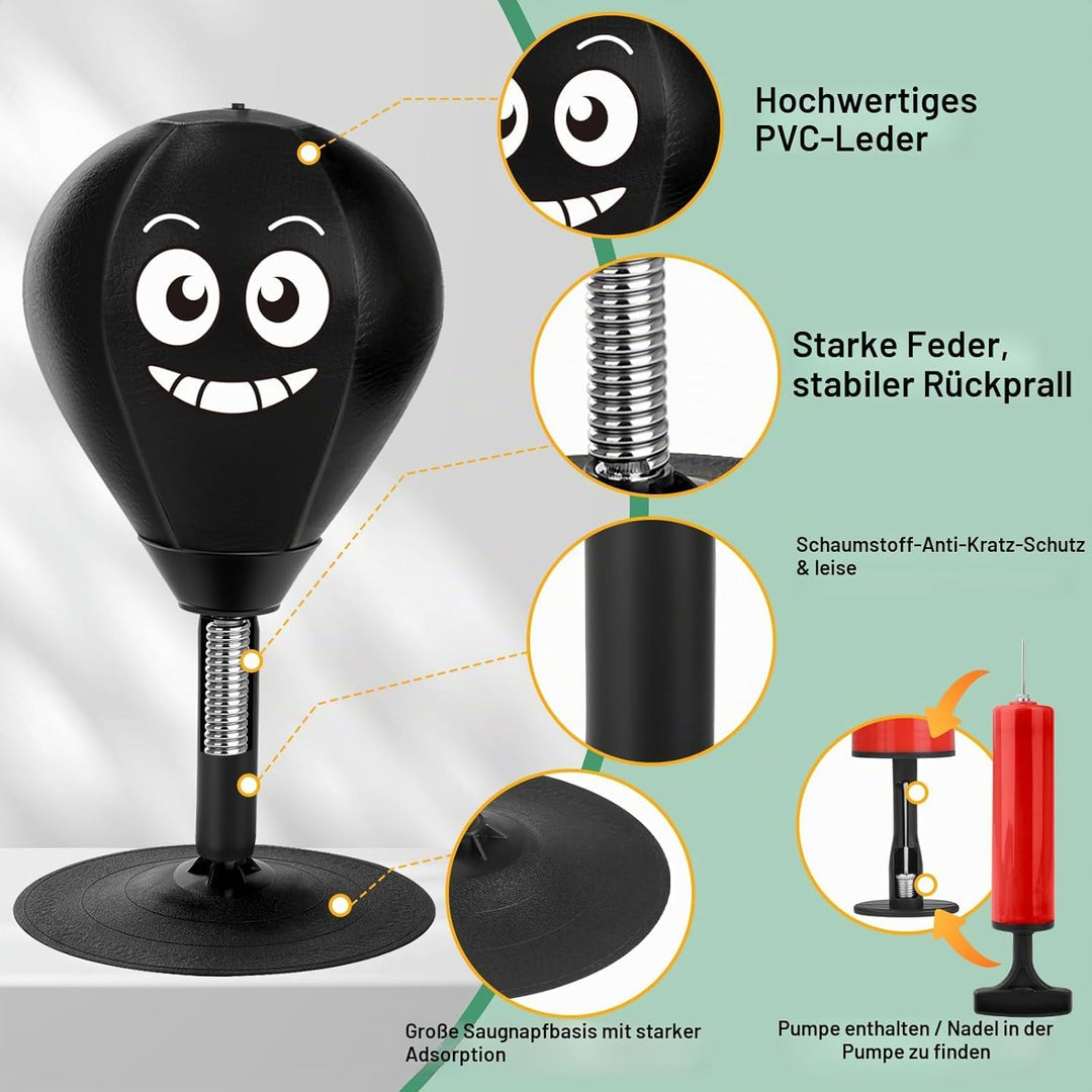 YORWHIN Punchingball Tisch mit starkem Saugnapf, Upgrade Schreibtisch Boxsack mit verstärkter Feder,