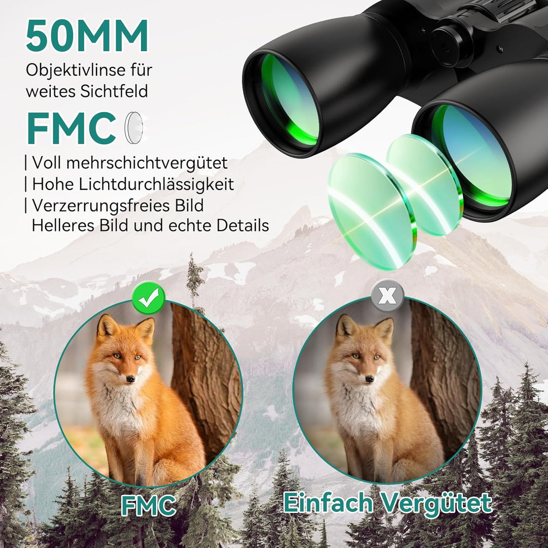 MLight 10-30x50 Zoom-Fernglas für Erwachsene, leistungsstarkes Fernglas für Vogelbeobachtung, Jagd,