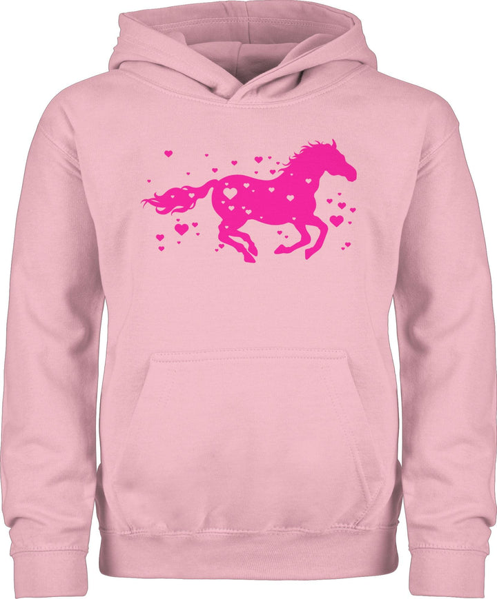 Shirtracer - Kinder Hoodie Jungen Mädchen - Pferde - Pferd Reitpferd Springpferd 152 2 Hellrosa, 152