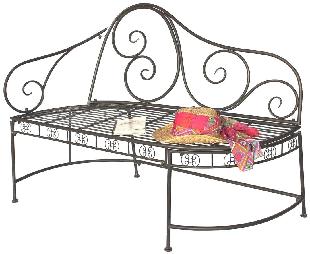 DanDiBo Gartenbank Metall Wetterfest Braun 120 cm Bank Sitzbank 2-Sitzer DY140486 Metallgartenbank m