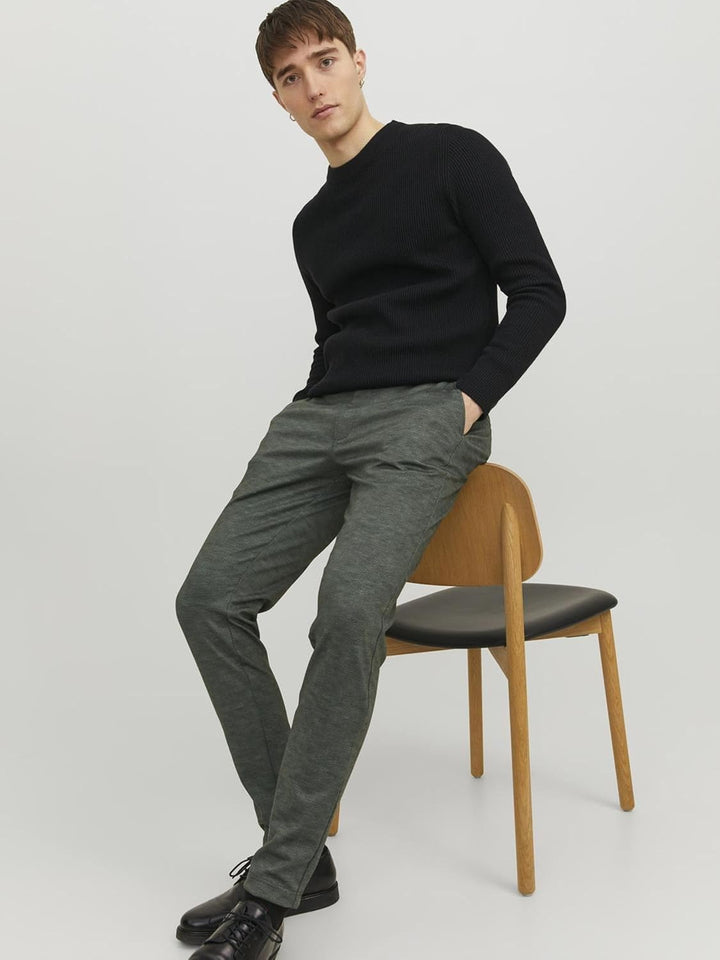 JACK & JONES Herren Jpstmarco Jjphil Nor Noos Chino-Hose 33W / 30L Forest Night/Detail:herringbone,