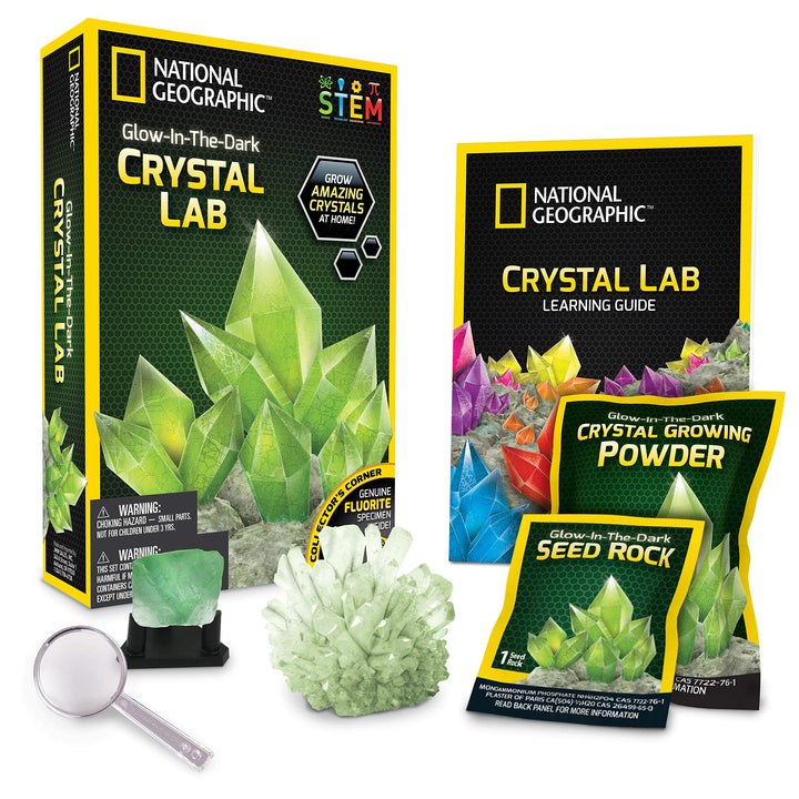 Bandai – National Geographic – Kristallzucht-Set – Grüner Kristall – Bildungs- und Wissenschaftsspie