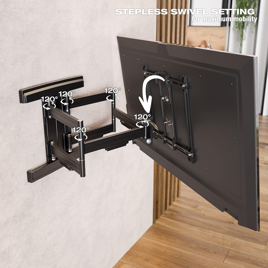 RICOO TV Wandhalterung Fernseher Schwenkbar Neigbar für 55-95 Zoll, Universal TV Halterung S7544-B,
