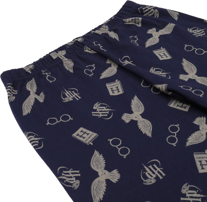 Harry Potter Mädchen Pyjama lang Schlafanzug, Pyjama, Hedwig, Hogwarts Zauberer, Langarm, Baumwolle,