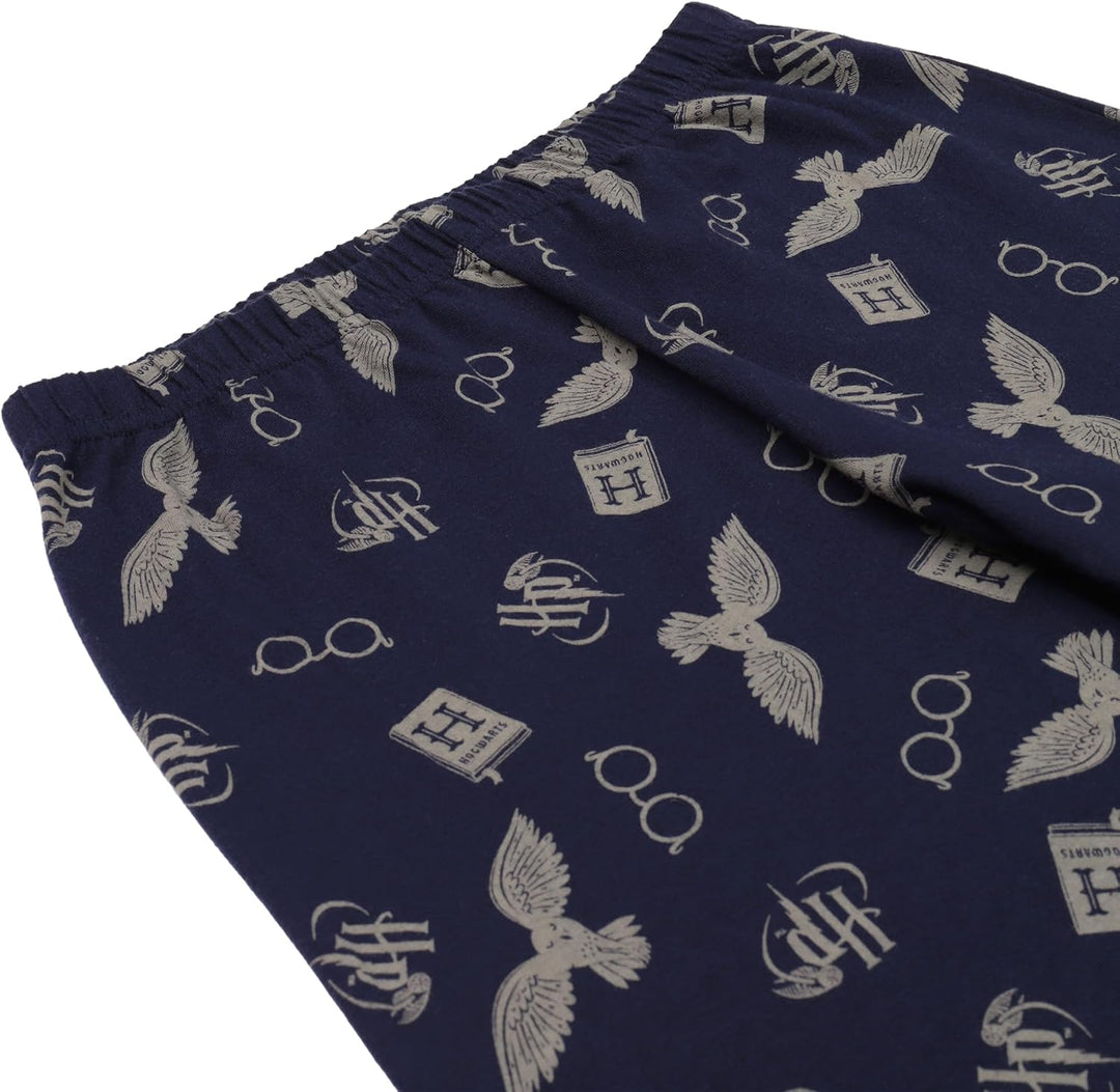 Harry Potter Mädchen Pyjama lang Schlafanzug, Pyjama, Hedwig, Hogwarts Zauberer, Langarm, Baumwolle,