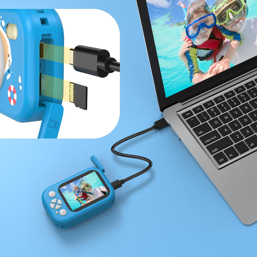 ULEWAY Kinderkamera, 1080P Kinder Kamera Unterwasser, Digitalkamera Unterwasserkamera mit 2,4” Bilds