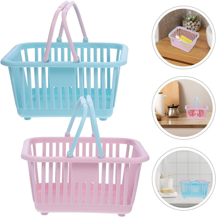 ibasenice Spielzeug Aufbewahrungskorb Set 2 Stück Handliche Einkaufskörbe für Kinder, Obst & Gemüse
