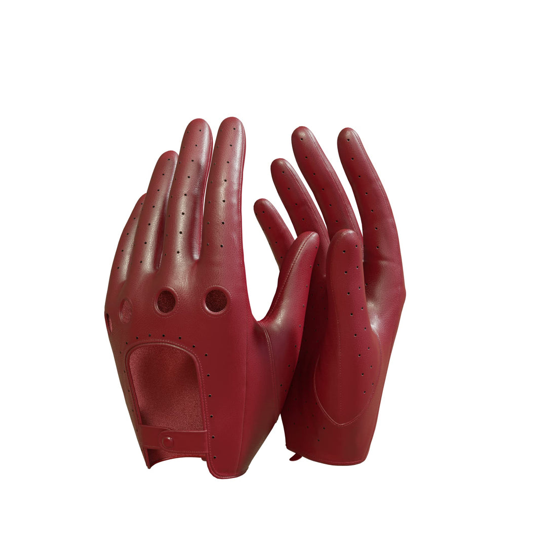 MGGMOKAY Damen Leder Autohandschuhe Lederhandschuhe Ungefüttert S Rot(thouchscreen), S Rot(thouchscr