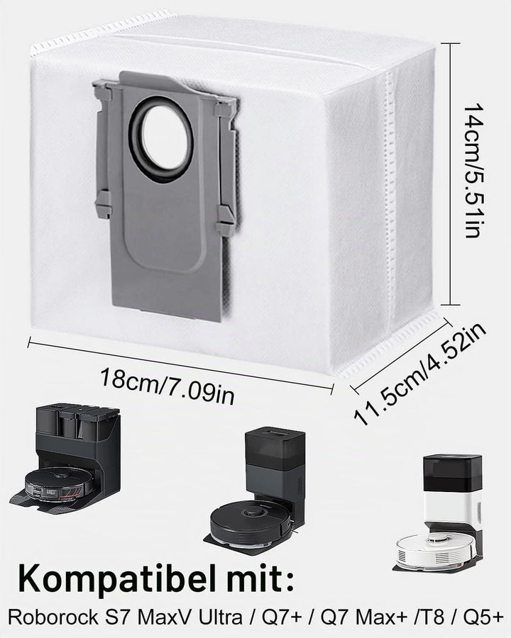 12 Stück Staubbeutel für Roborock S7 MaxV Ultra / Q7+ / Q7 Max+ /T8 / Q5+ Staubsauger Absaugstation,