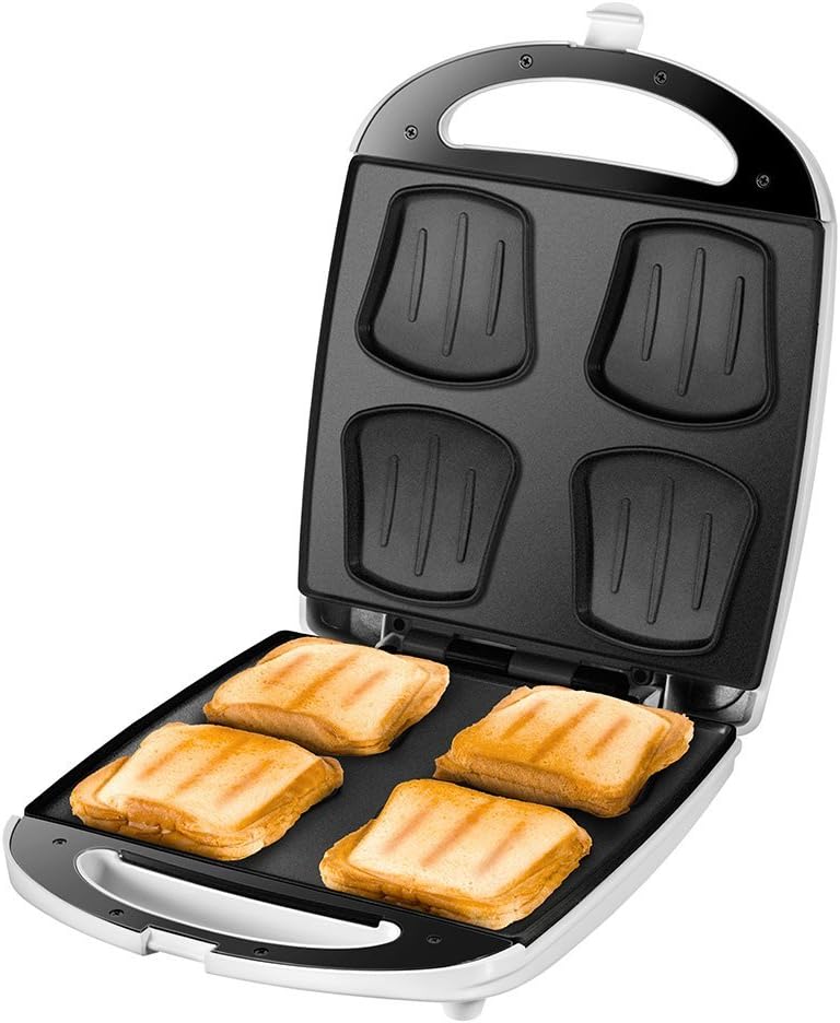 Unold 48480 Sandwich Maker Quadro für 4 Toasts gleichzeitig, Antihaft-Beschichtung, Wärmeisolierung,