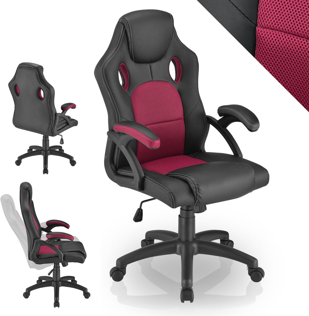 Juskys Racing Schreibtischstuhl Montreal ergonomisch höhenverstellbar & gepolstert 120 kg belastbar