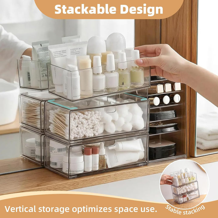 3-Set Schminktisch Organizer mit Schublade, Spiegelschrank Organizer 3er-Set, 3er-Set