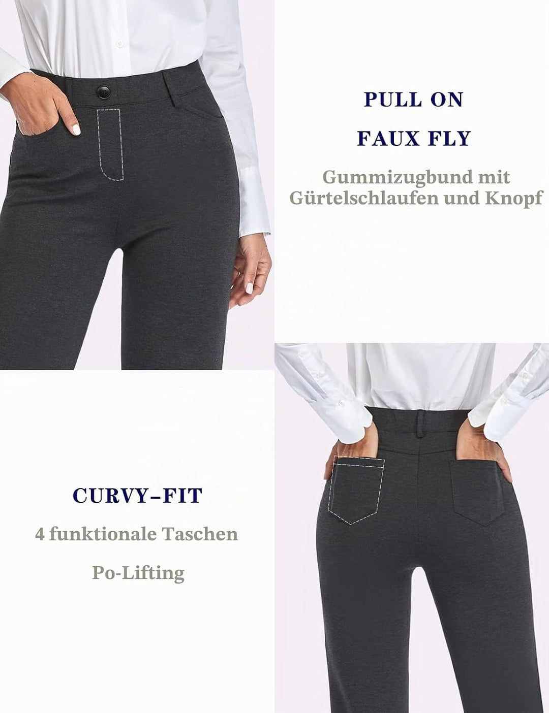 Tapata Damen 71cm/76cm/81cm/86cm/91cm Bootcut Stretch-Hose mit 4 Taschen, Tall/Lang/Regulär/Petite F