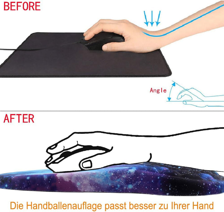 Mauspad mit Handgelenkauflage,Ergonomisches Mousepad zur Linderung von Schmerzen im Karpaltunnel, Me