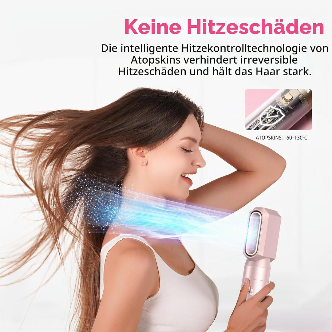 MogaWave pro Air styler 6 in 1 Hairstyler set Airbrush Haarstyler mit Warmluftbürste, Föhnbürste, Ru