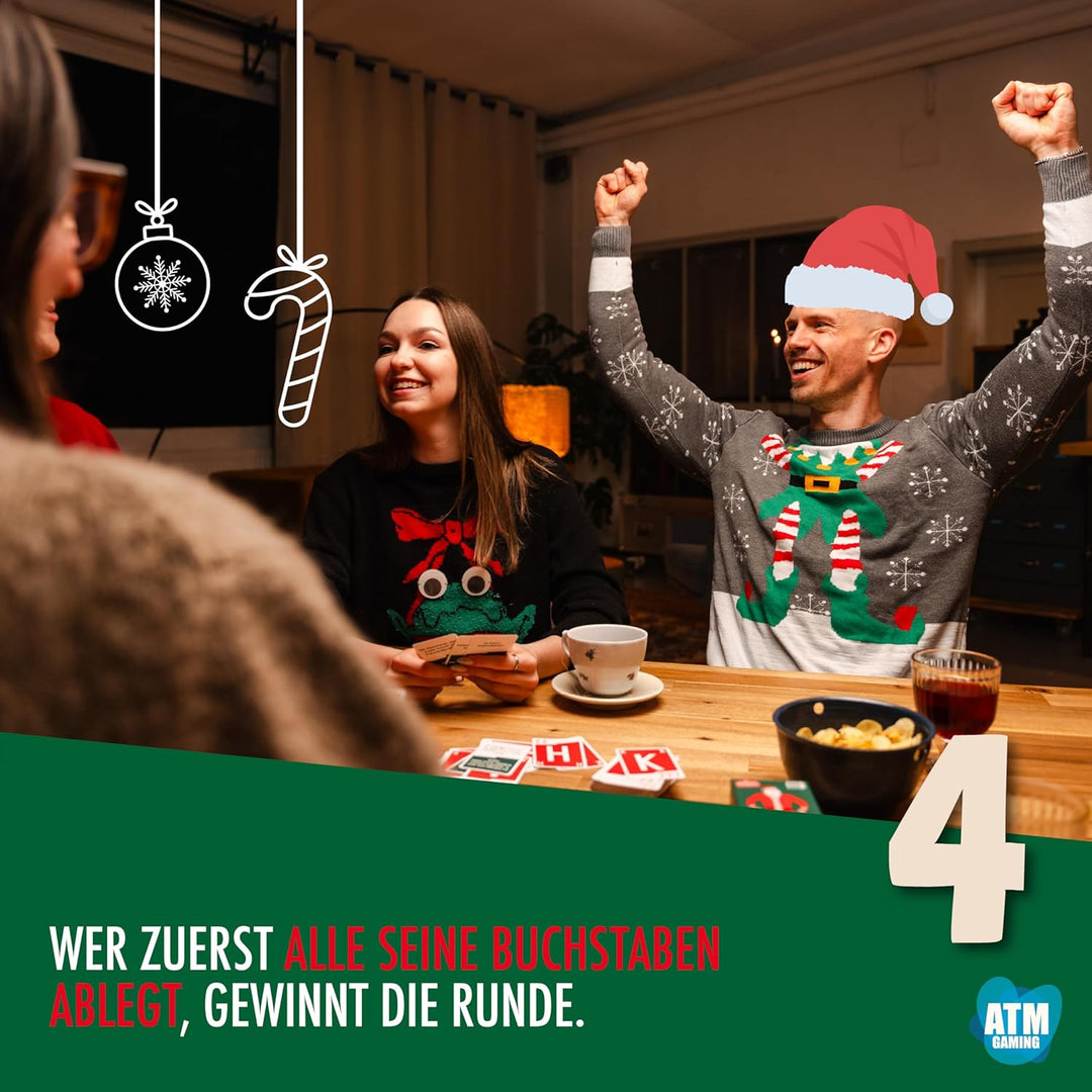 ATM Gaming Quickstop - Weihnachtsedition - Das Buchstaben-Duell - Kartenspiel für Jugendliche und Er