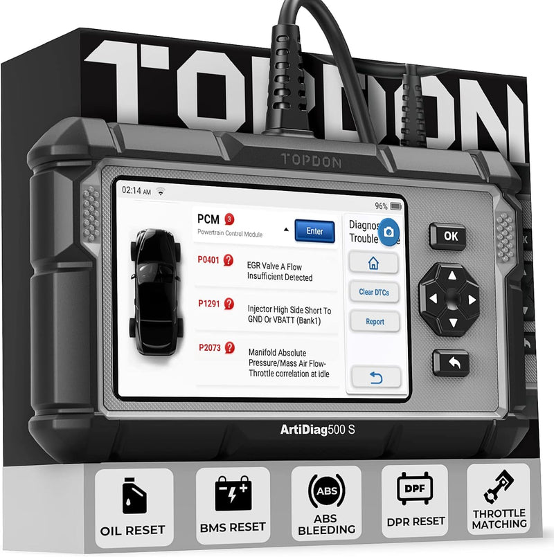 TOPDON Kabelgebunden, OBD2 Diagnosegerät Auto AD500S,diagnosegerät für ABS SRS Motor und Getriebe,Se