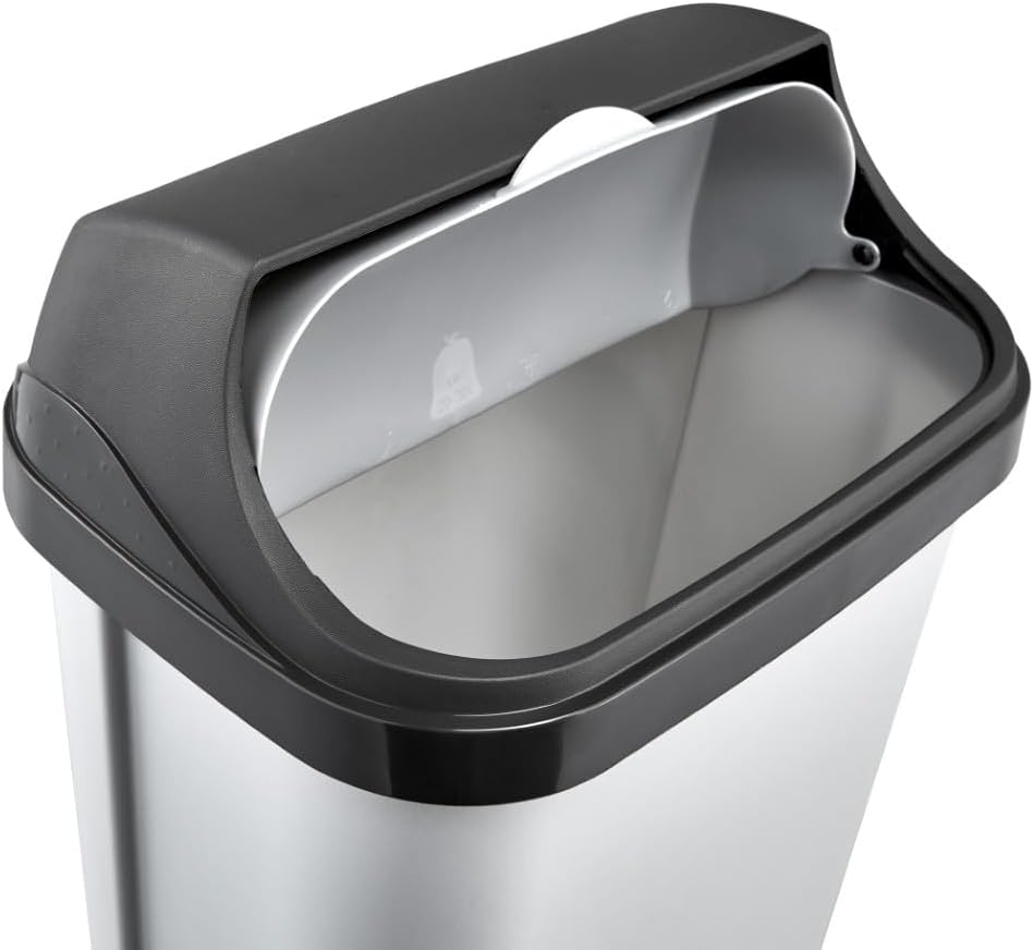 keeeper rasmus 2x Abfallbehälter mit Rolldeckel, 10 l, 25,5 x 19 x 39 cm, Light Silver Silber 2x 10