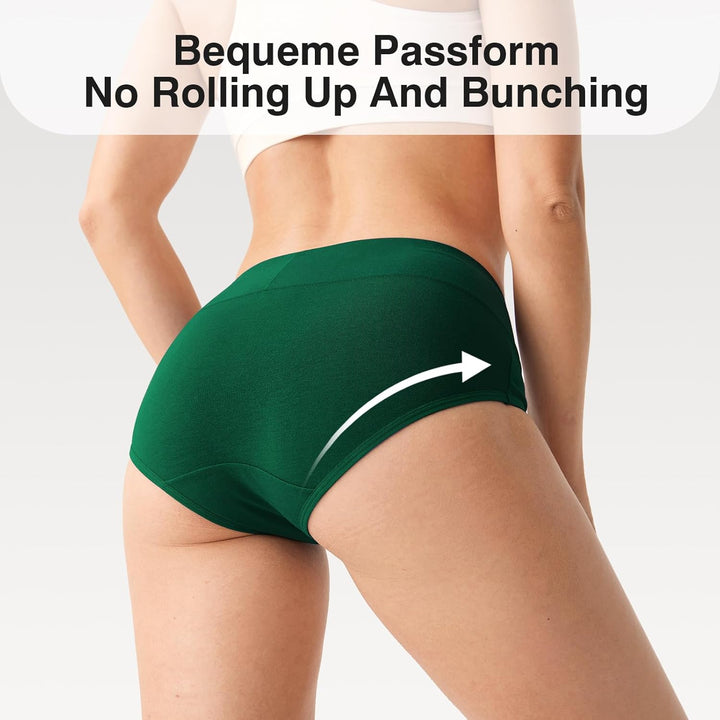 QINCAO Unterhosen Damen, 6er Pack Hohe Taille Slips Baumwolle Unterwäsche, Stretch Atmungsaktiv Pant