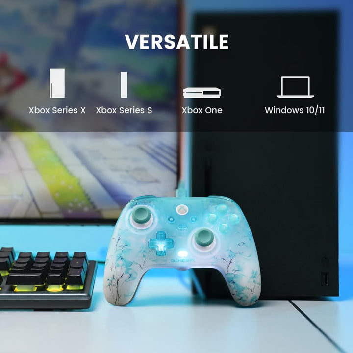 GameSir T7 Pro Floral – kabelgebundener Controller für Xbox Series X|S, Xbox One, Windows 10/11, Hal
