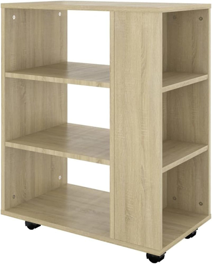 Mobiler Aktenschrank Lagerschrank aus Holzwerkstoff Beistellschrank mit Rollen für Wohnzimmer Schlaf