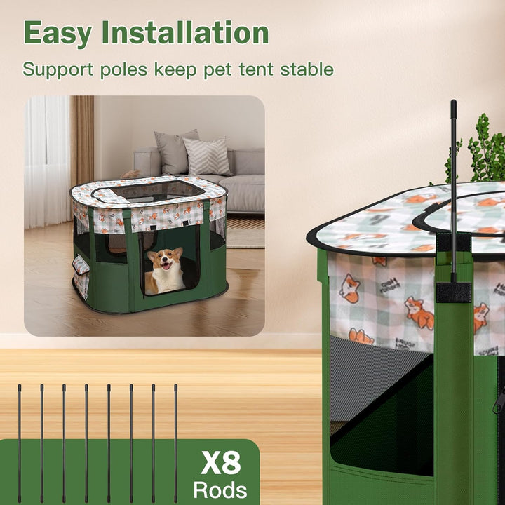 Welpenlaufstall Tierlaufstall, Faltbarer Haustierzaun, Welpenauslauf Rechteckiges Zelt, Welpenlaufst