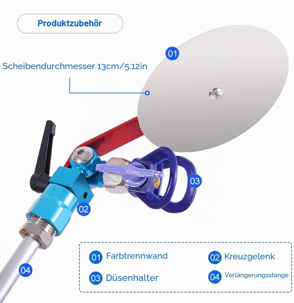 Sprühgerät Airless Zubehör Verlängerungsstange 2 x 30 cm für Titan/Wagner/Graco + Chicane Farbtrennu