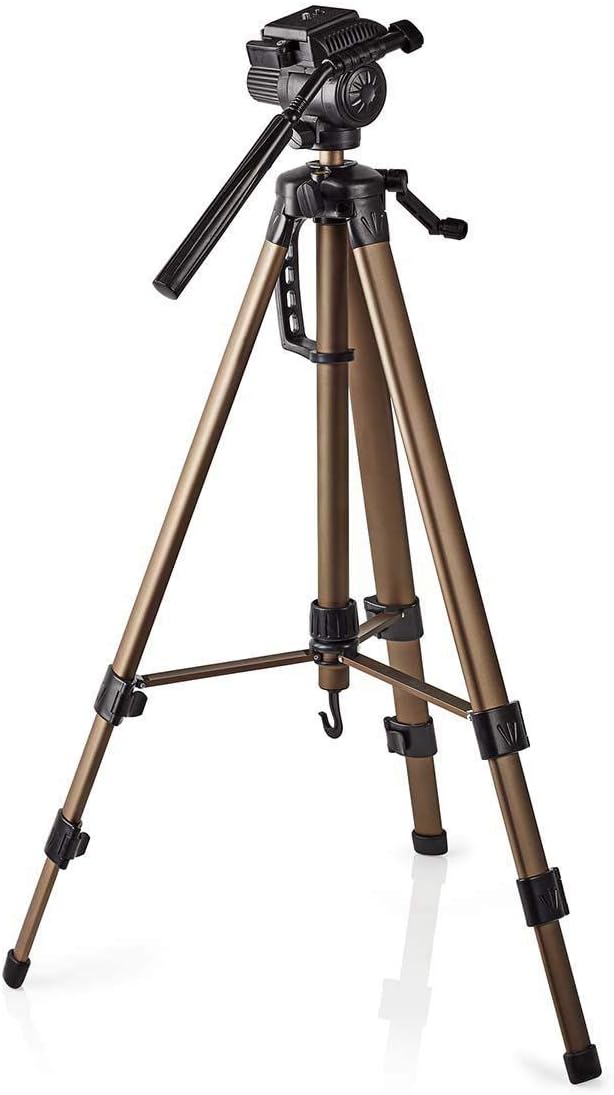 Nedis - Dreibeinstativ - Schwenk- und Neigefunktion - Max. 3,5 kg - 161 cm - 3-Wege-Panoramakopf - S