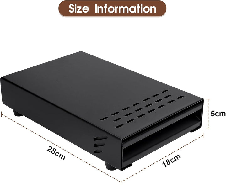 Wakects Kaffee-Klopf-Box-Behälter, Edelstahl-Gummi-Kaffeemehl-Klopf-Box-Rest-Pulver-Eimer-Schublade