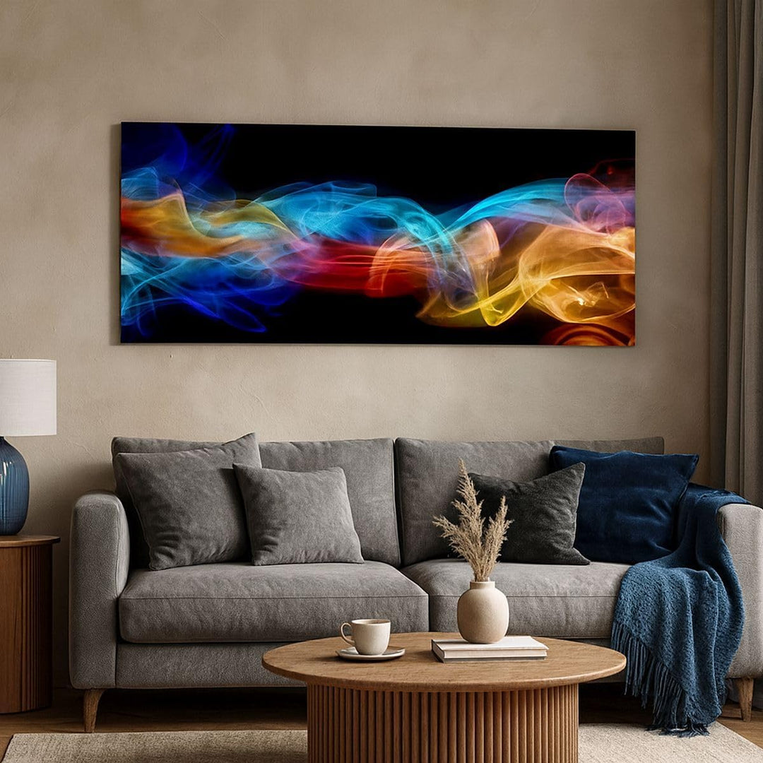 Wandbilder Dekoration Wohnzimmer Abstrakt luft bunt figur Panorama Bilder auf Leinwand 120x50cm Lein