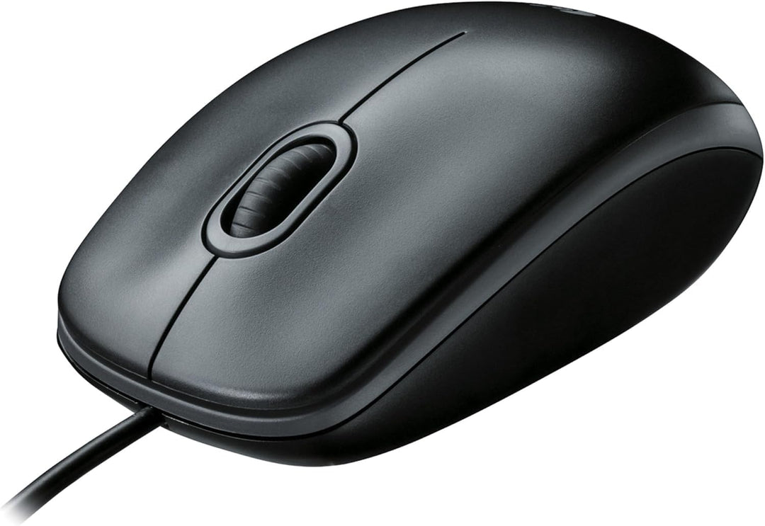 Logitech B100 Maus mit Kabel, USB-Anschluss, 800 DPI Optischer Sensor, 3 Tasten, Für Links- und Rech