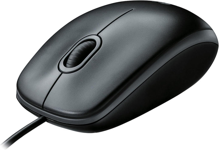 Logitech B100 Maus mit Kabel, USB-Anschluss, 800 DPI Optischer Sensor, 3 Tasten, Für Links- und Rech