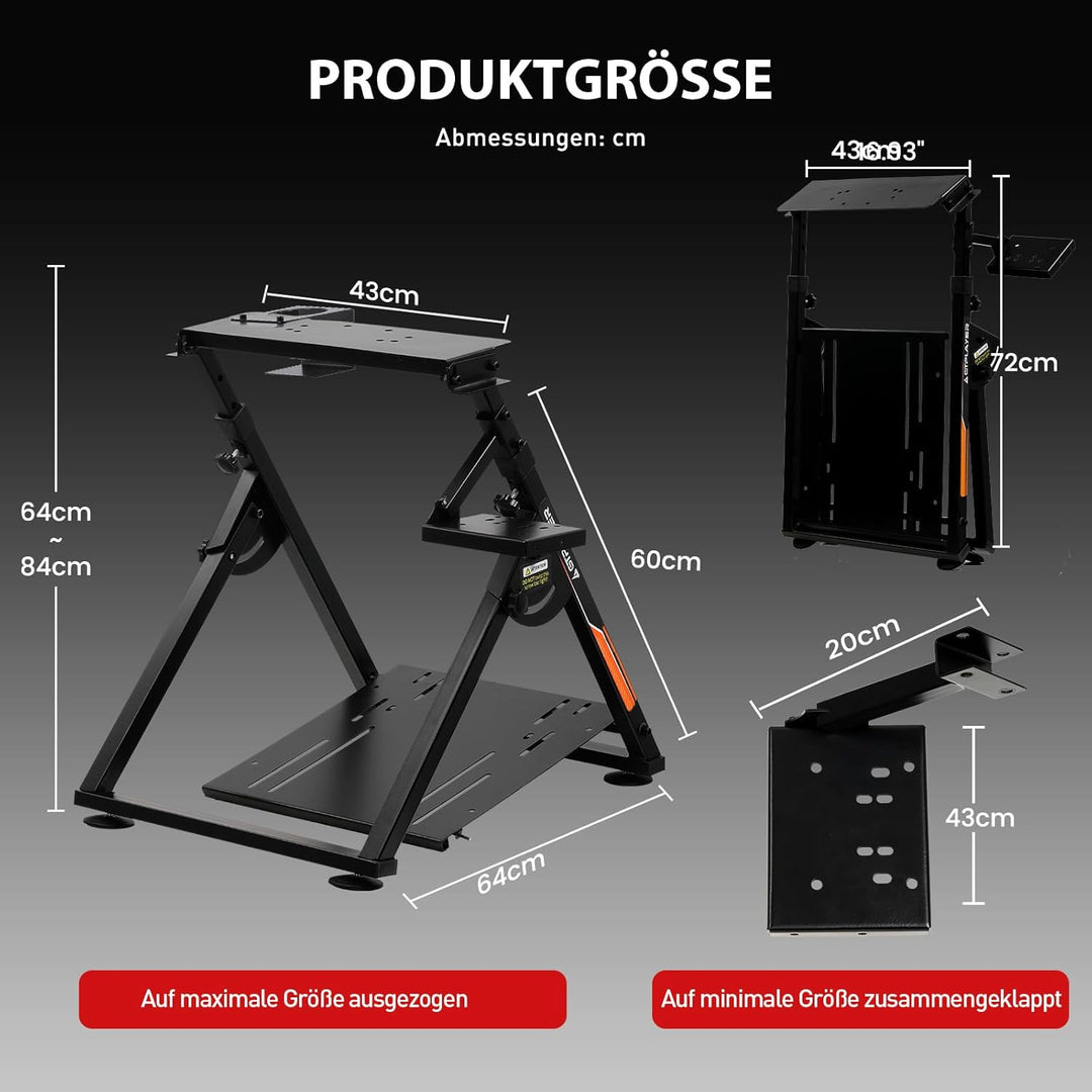 GTPLAYER Lenkradständer für Lenkrad Gaming Wheel Stand Racing Lenkradständer mit V1 V2 Schalthebelha